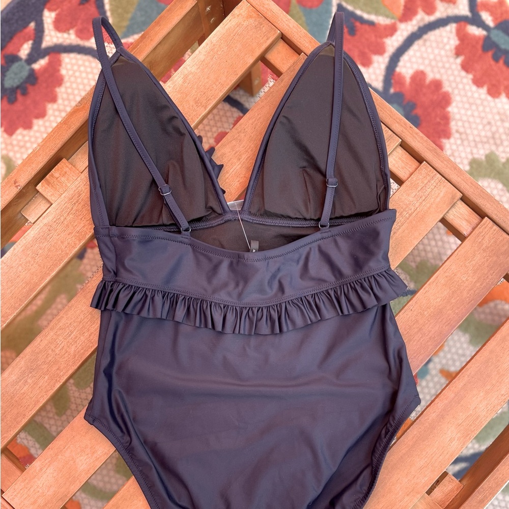 J.Crew NWT Navy one piece Swimsuit ruffles - Picture 10 of 13